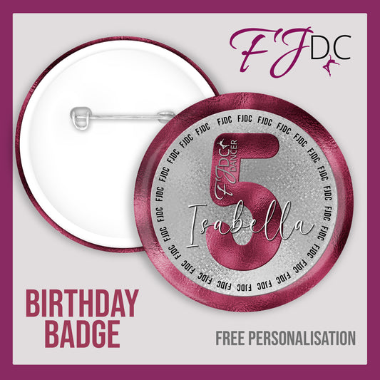 FJDC - Personalised Birthday Badge