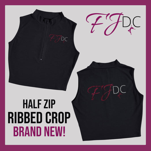 FJDC Half Zip Ribbed Crop